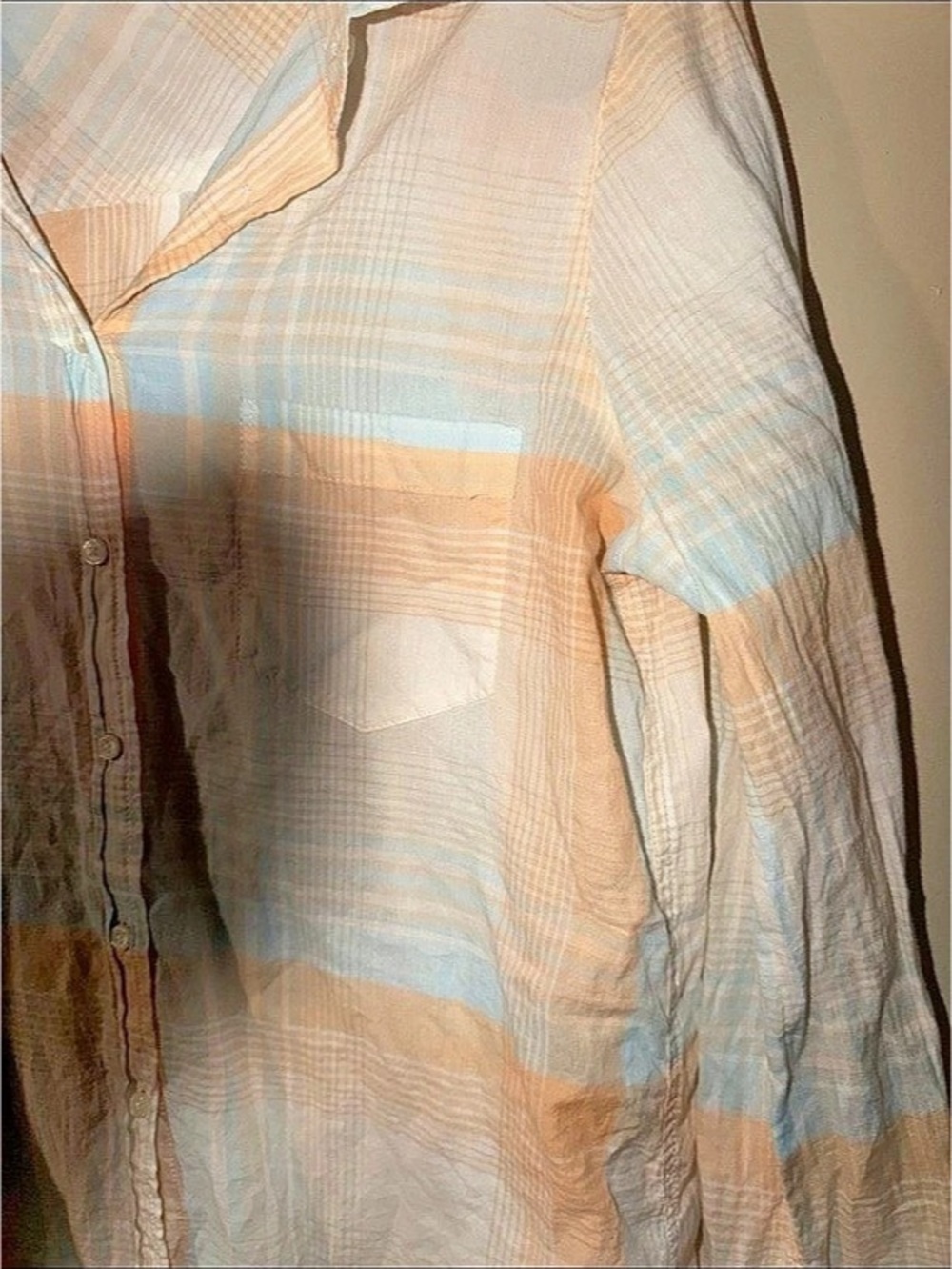 J.Crew Plaid Button Down in Blue & Orange Size Small - Picture 5 of 5